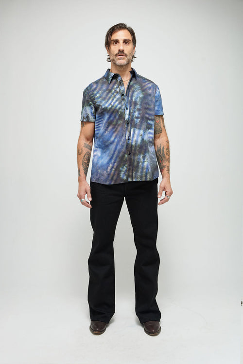 Shadow dyed Short Sleeve Button Down