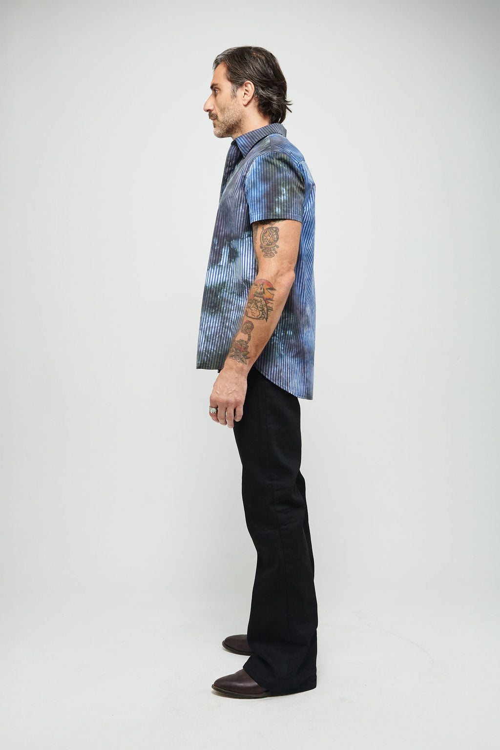 Shadow dyed Short Sleeve Button Down
