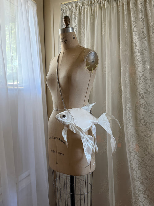 PREORDER Fish Clutch Purse- Ivory